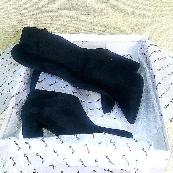 Qupid Signal-145X Black Stretch Suede Pu size 8 NWB - Picture 6 of 6